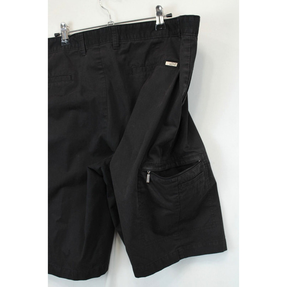 Greg Norman Tasso Elba Cargo Shorts Waist Gripper Golf Wear Men 40 Black Casual - Picture 8 of 13